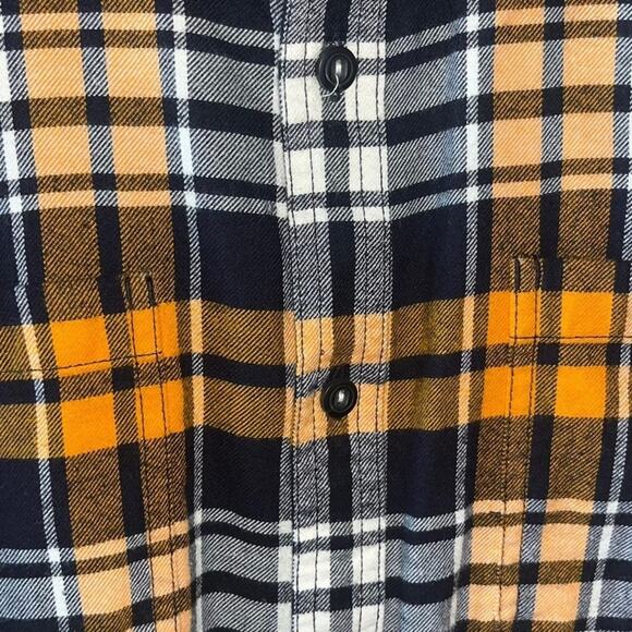 American Eagle Prep Fit Shirt Mens Size XXL Navy Orange Long Sleeve Button Down - Picture 3 of 5